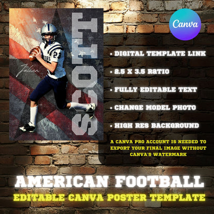 American Football Canva Poster Template
