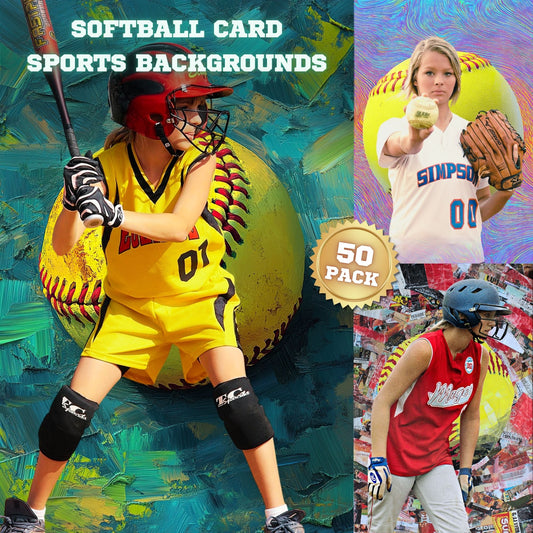 50 Softball Card Sports Background Bundle
