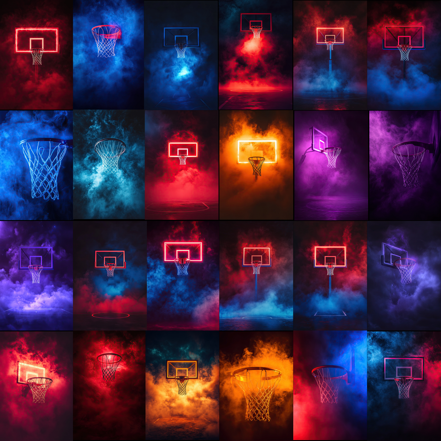 100 Basketball Smoke Sports Background Bundle