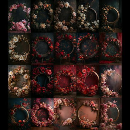 20 Floral Rings Background Bundle