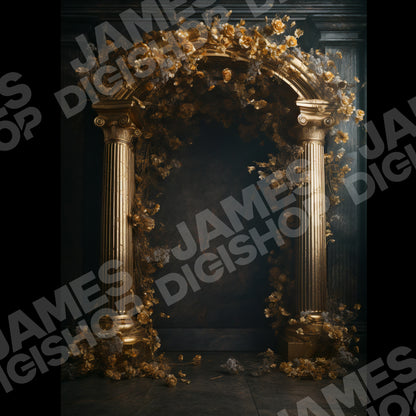 20 Floral Greek Column Background Bundle