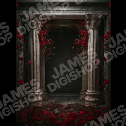20 Floral Greek Column Background Bundle