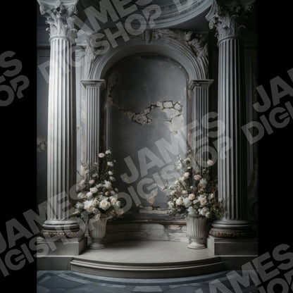 20 Floral Greek Column Background Bundle