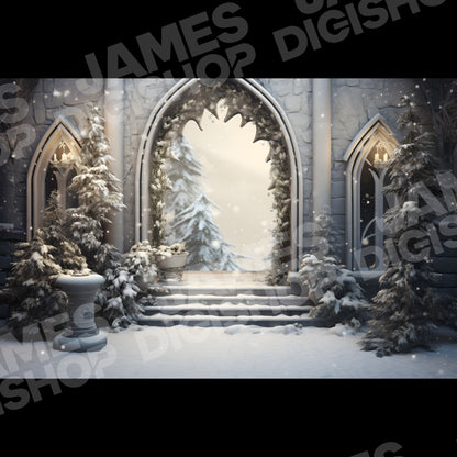 50 Christmas Castle Background Bundle