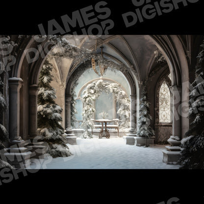 50 Christmas Castle Background Bundle