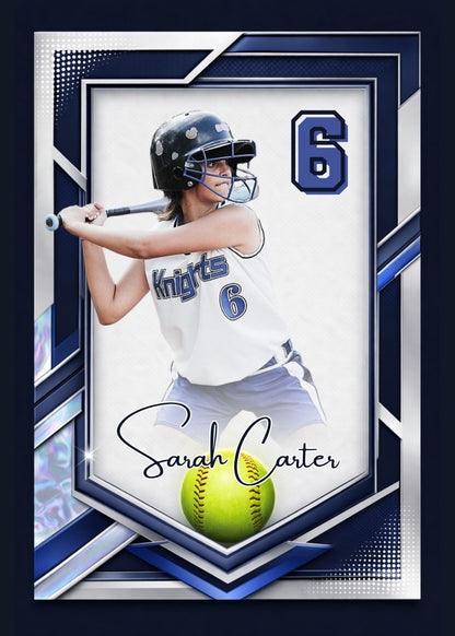 Softball Card Canva Template